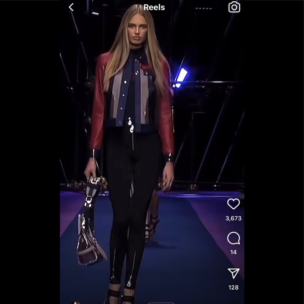 Versace pants leggings zippers worn once was $675